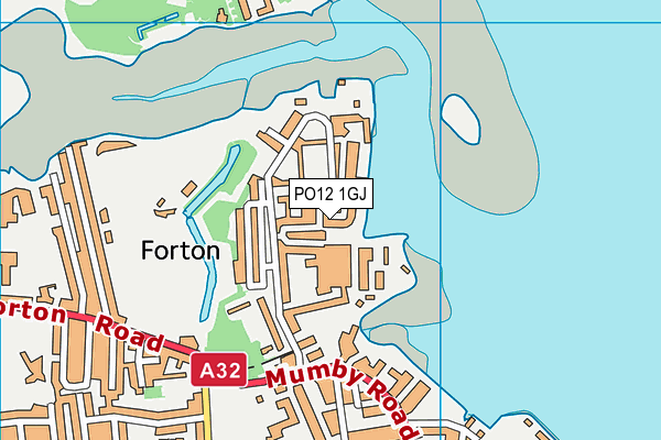 PO12 1GJ map - OS VectorMap District (Ordnance Survey)