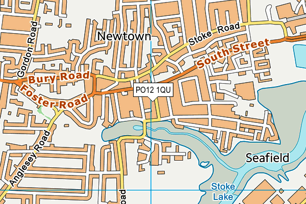 PO12 1QU map - OS VectorMap District (Ordnance Survey)