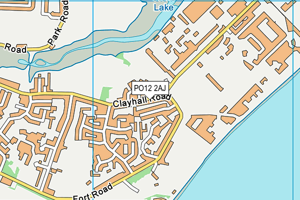 PO12 2AJ map - OS VectorMap District (Ordnance Survey)