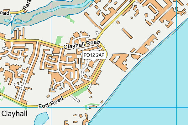 PO12 2AP map - OS VectorMap District (Ordnance Survey)