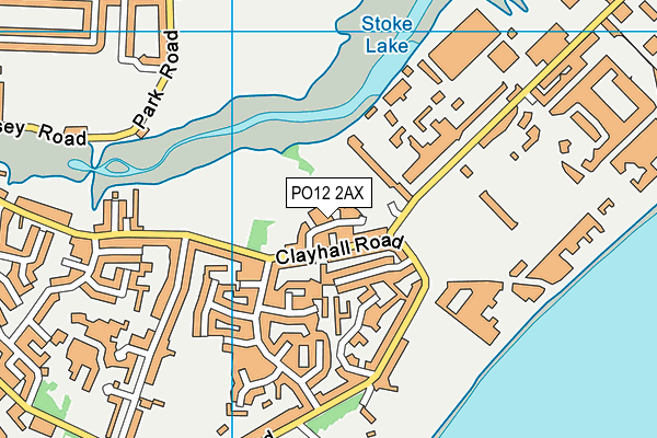 PO12 2AX map - OS VectorMap District (Ordnance Survey)