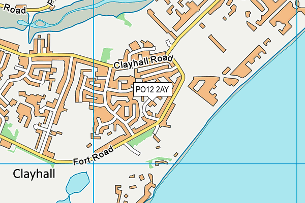 PO12 2AY map - OS VectorMap District (Ordnance Survey)