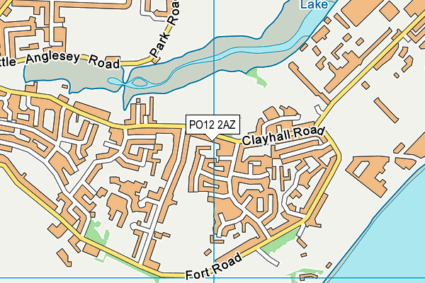PO12 2AZ map - OS VectorMap District (Ordnance Survey)