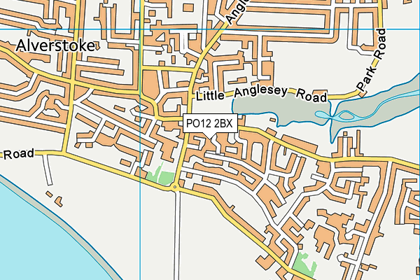 PO12 2BX map - OS VectorMap District (Ordnance Survey)