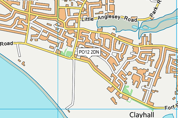 PO12 2DN map - OS VectorMap District (Ordnance Survey)