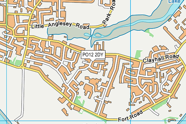 PO12 2DY map - OS VectorMap District (Ordnance Survey)