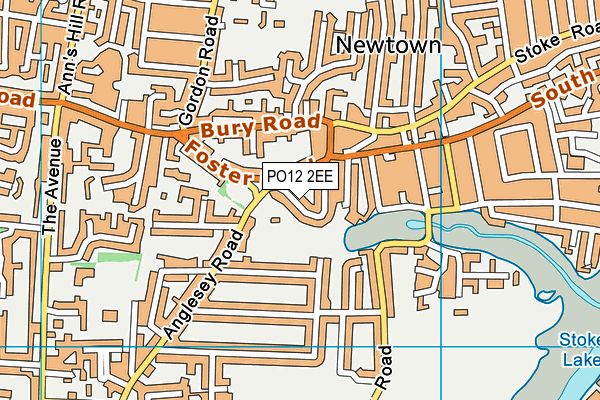 PO12 2EE map - OS VectorMap District (Ordnance Survey)