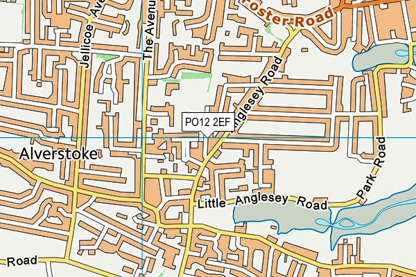 PO12 2EF map - OS VectorMap District (Ordnance Survey)