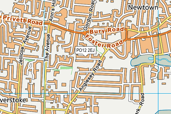 PO12 2EJ map - OS VectorMap District (Ordnance Survey)