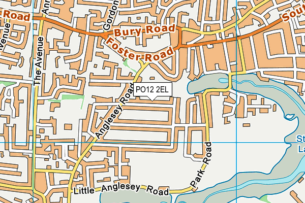 PO12 2EL map - OS VectorMap District (Ordnance Survey)