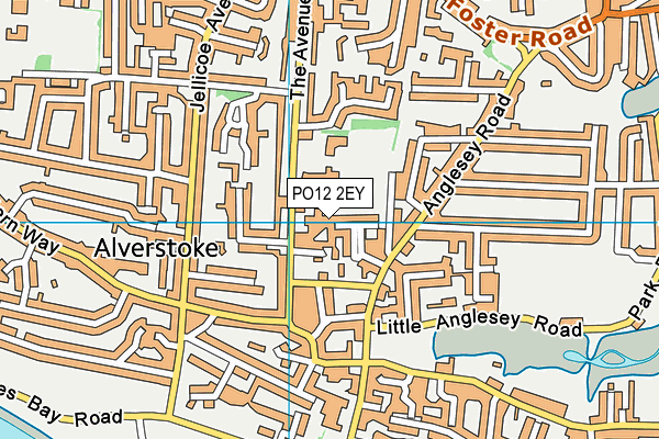 PO12 2EY map - OS VectorMap District (Ordnance Survey)