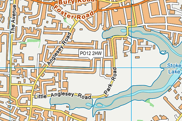 PO12 2HW map - OS VectorMap District (Ordnance Survey)