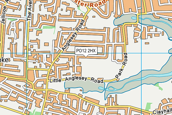 PO12 2HX map - OS VectorMap District (Ordnance Survey)