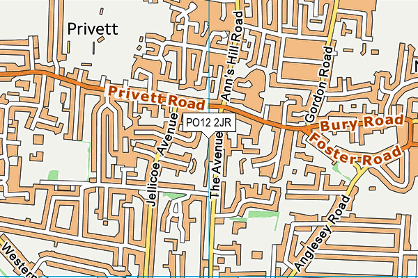 PO12 2JR map - OS VectorMap District (Ordnance Survey)