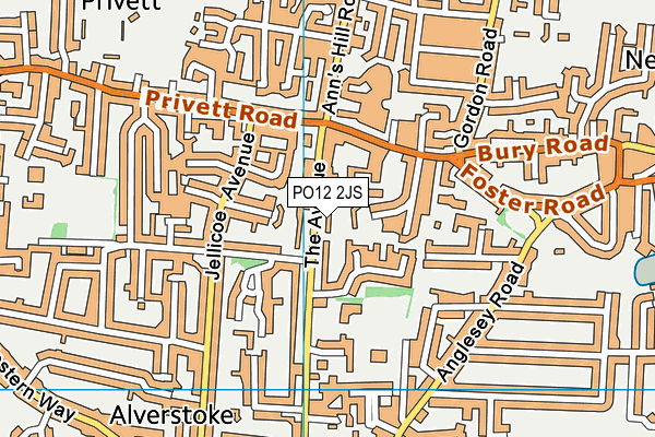 Alverstoke C E Junior School map (PO12 2JS) - OS VectorMap District (Ordnance Survey)