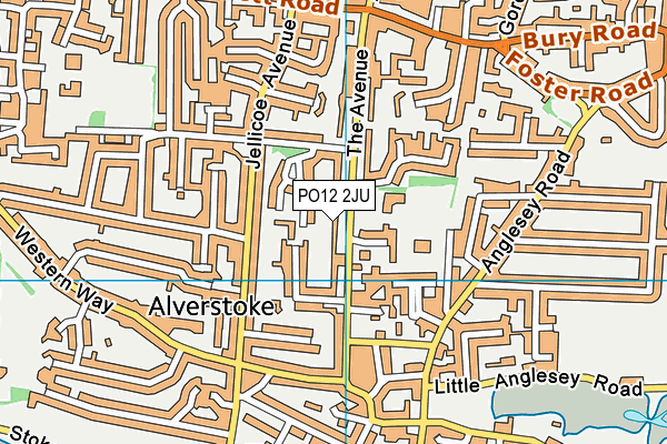 PO12 2JU map - OS VectorMap District (Ordnance Survey)