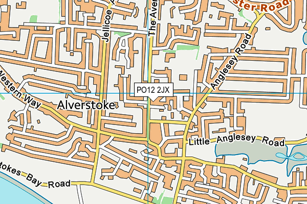 PO12 2JX map - OS VectorMap District (Ordnance Survey)
