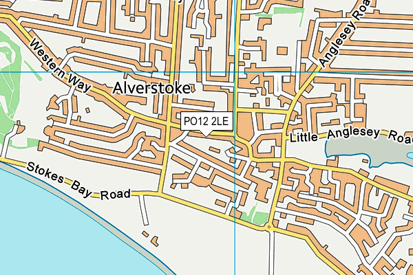 PO12 2LE map - OS VectorMap District (Ordnance Survey)
