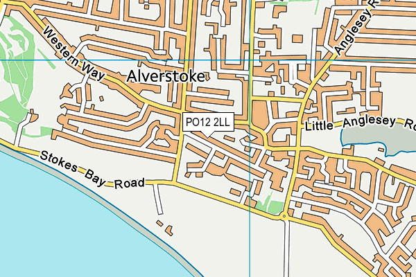 PO12 2LL map - OS VectorMap District (Ordnance Survey)