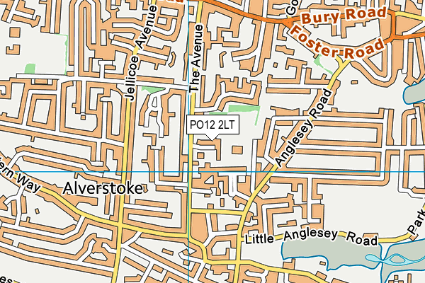 PO12 2LT map - OS VectorMap District (Ordnance Survey)