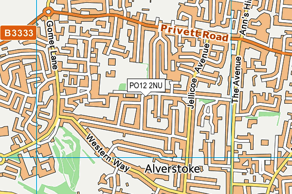 PO12 2NU map - OS VectorMap District (Ordnance Survey)