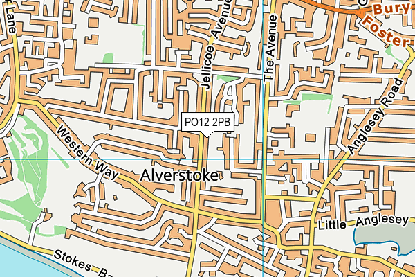 PO12 2PB map - OS VectorMap District (Ordnance Survey)