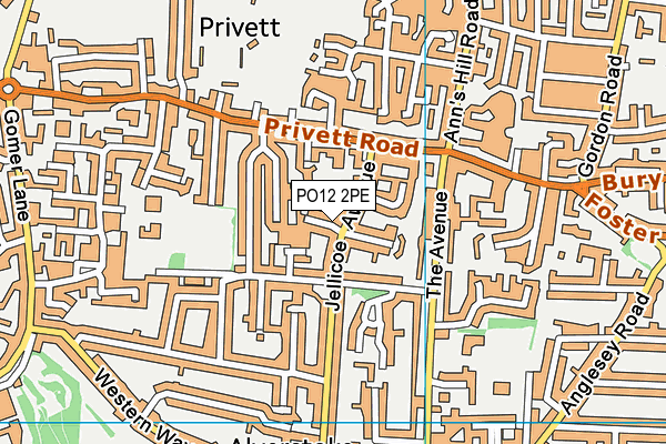 PO12 2PE map - OS VectorMap District (Ordnance Survey)