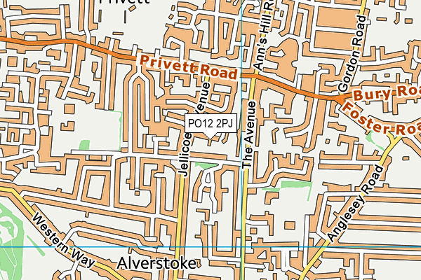 PO12 2PJ map - OS VectorMap District (Ordnance Survey)