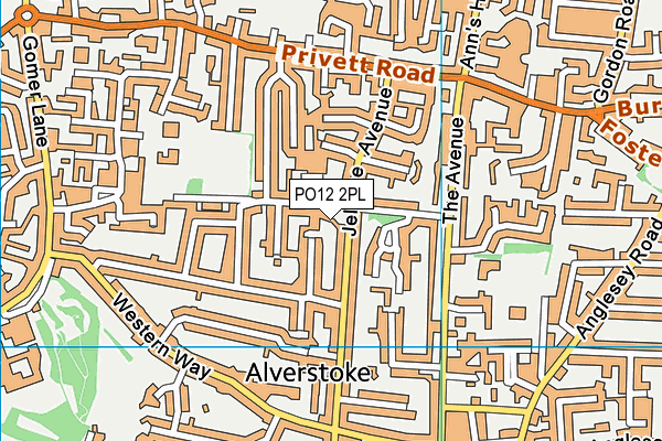 PO12 2PL map - OS VectorMap District (Ordnance Survey)