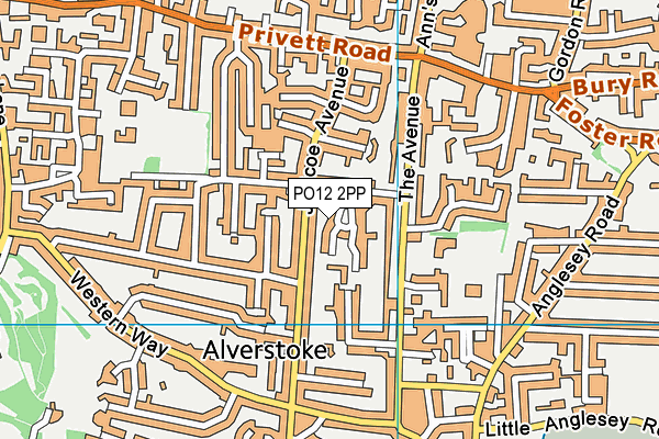 PO12 2PP map - OS VectorMap District (Ordnance Survey)