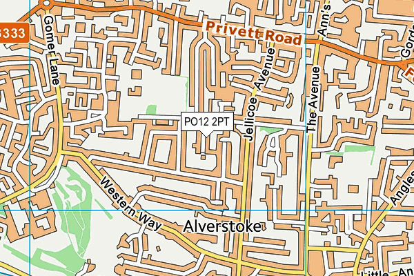 PO12 2PT map - OS VectorMap District (Ordnance Survey)