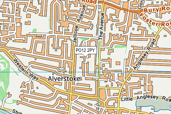 PO12 2PY map - OS VectorMap District (Ordnance Survey)