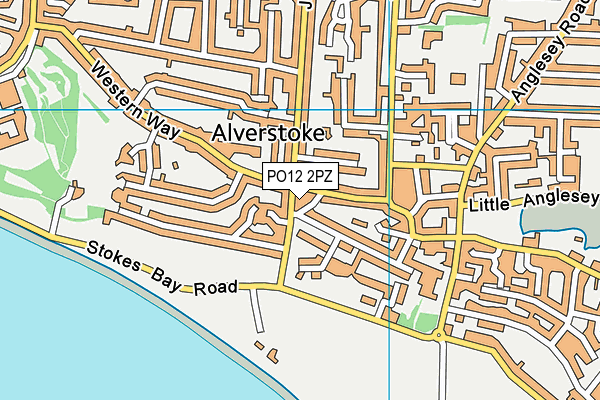 PO12 2PZ map - OS VectorMap District (Ordnance Survey)