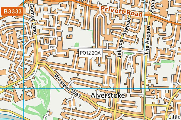 PO12 2QA map - OS VectorMap District (Ordnance Survey)