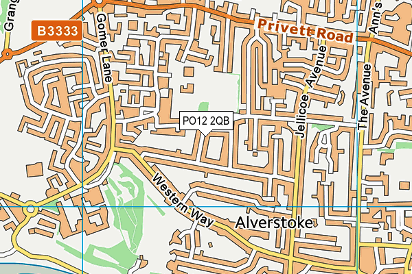 PO12 2QB map - OS VectorMap District (Ordnance Survey)