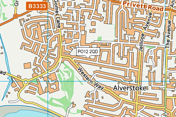 PO12 2QD map - OS VectorMap District (Ordnance Survey)