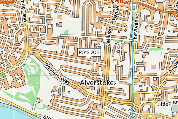 PO12 2QE map - OS VectorMap District (Ordnance Survey)
