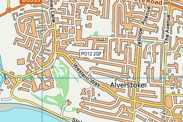 PO12 2QF map - OS VectorMap District (Ordnance Survey)