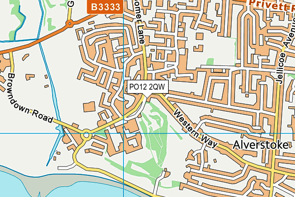 PO12 2QW map - OS VectorMap District (Ordnance Survey)