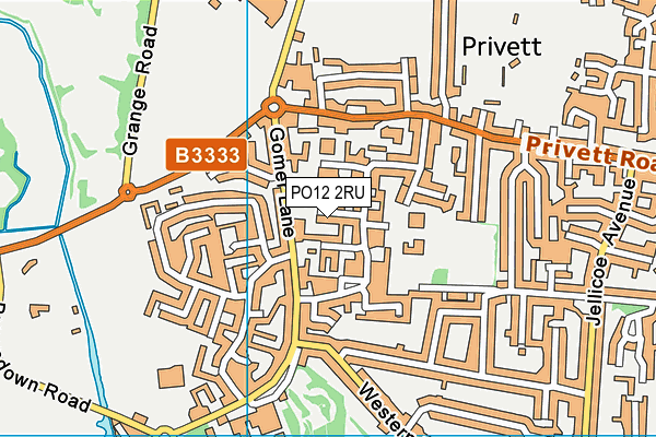 PO12 2RU map - OS VectorMap District (Ordnance Survey)