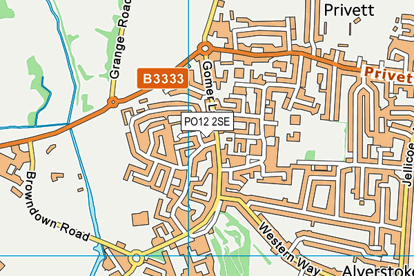 PO12 2SE map - OS VectorMap District (Ordnance Survey)