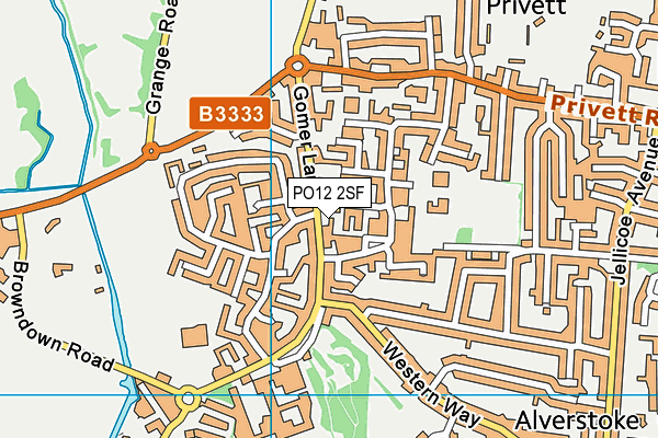 PO12 2SF map - OS VectorMap District (Ordnance Survey)