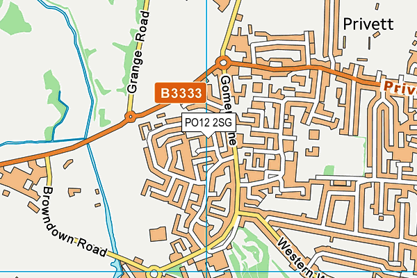 PO12 2SG map - OS VectorMap District (Ordnance Survey)