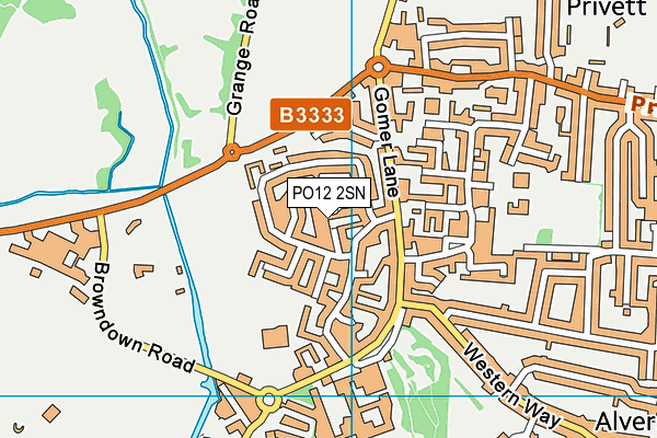 PO12 2SN map - OS VectorMap District (Ordnance Survey)