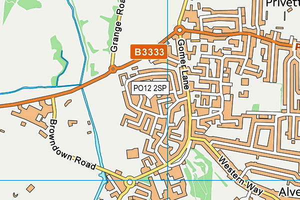 PO12 2SP map - OS VectorMap District (Ordnance Survey)