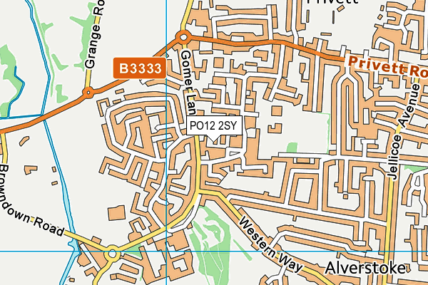 PO12 2SY map - OS VectorMap District (Ordnance Survey)