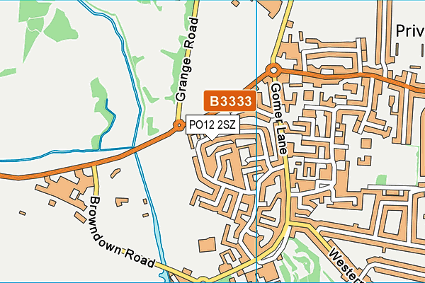 PO12 2SZ map - OS VectorMap District (Ordnance Survey)