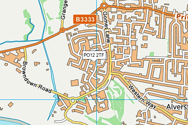 PO12 2TF map - OS VectorMap District (Ordnance Survey)