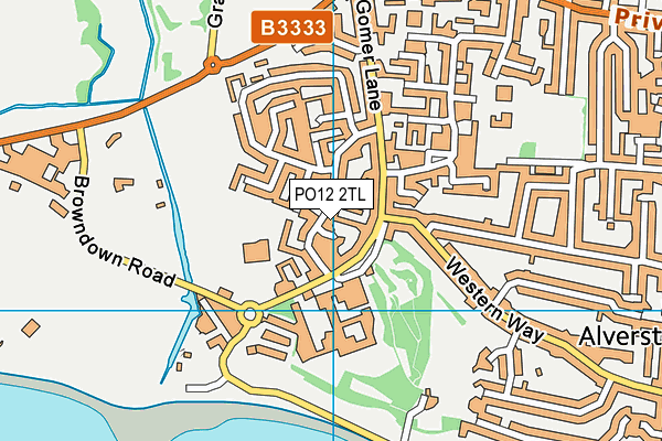 PO12 2TL map - OS VectorMap District (Ordnance Survey)