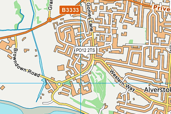 PO12 2TS map - OS VectorMap District (Ordnance Survey)